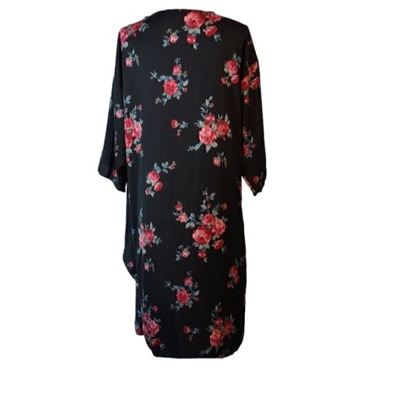 LuLaRoe Black Floral Open Front Kimono - Picture 5 of 8